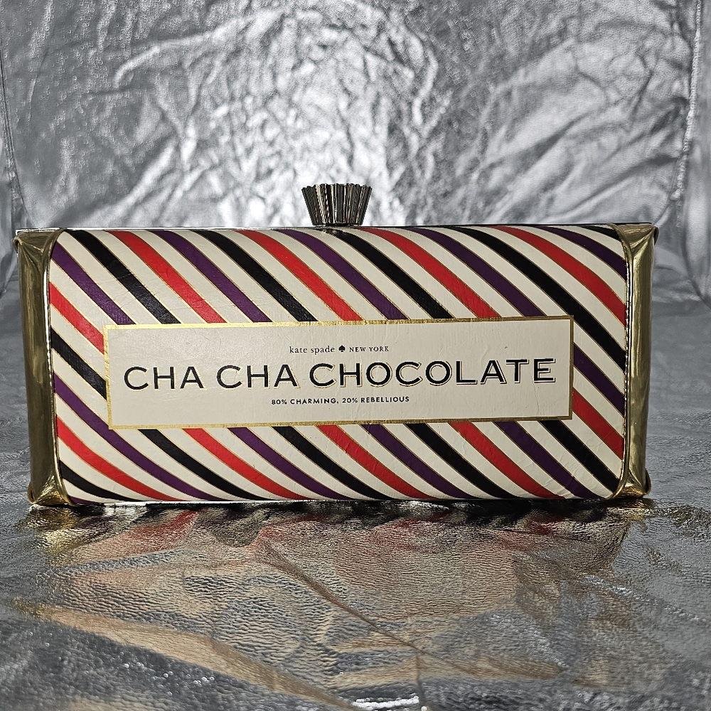 Kate Spade Cha Cha Chocolate Leather Clutch Bag